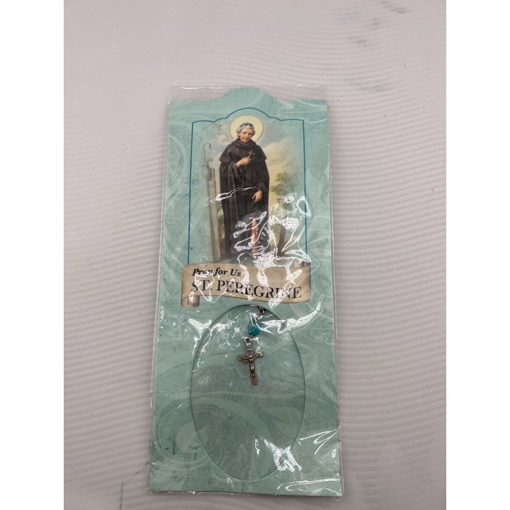Pray for Us‎ St. Peregrine Medal Necklace w/ Beads